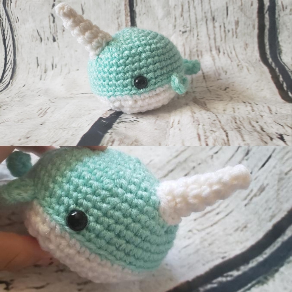 Mint Crochet Narwhal Amigurumi